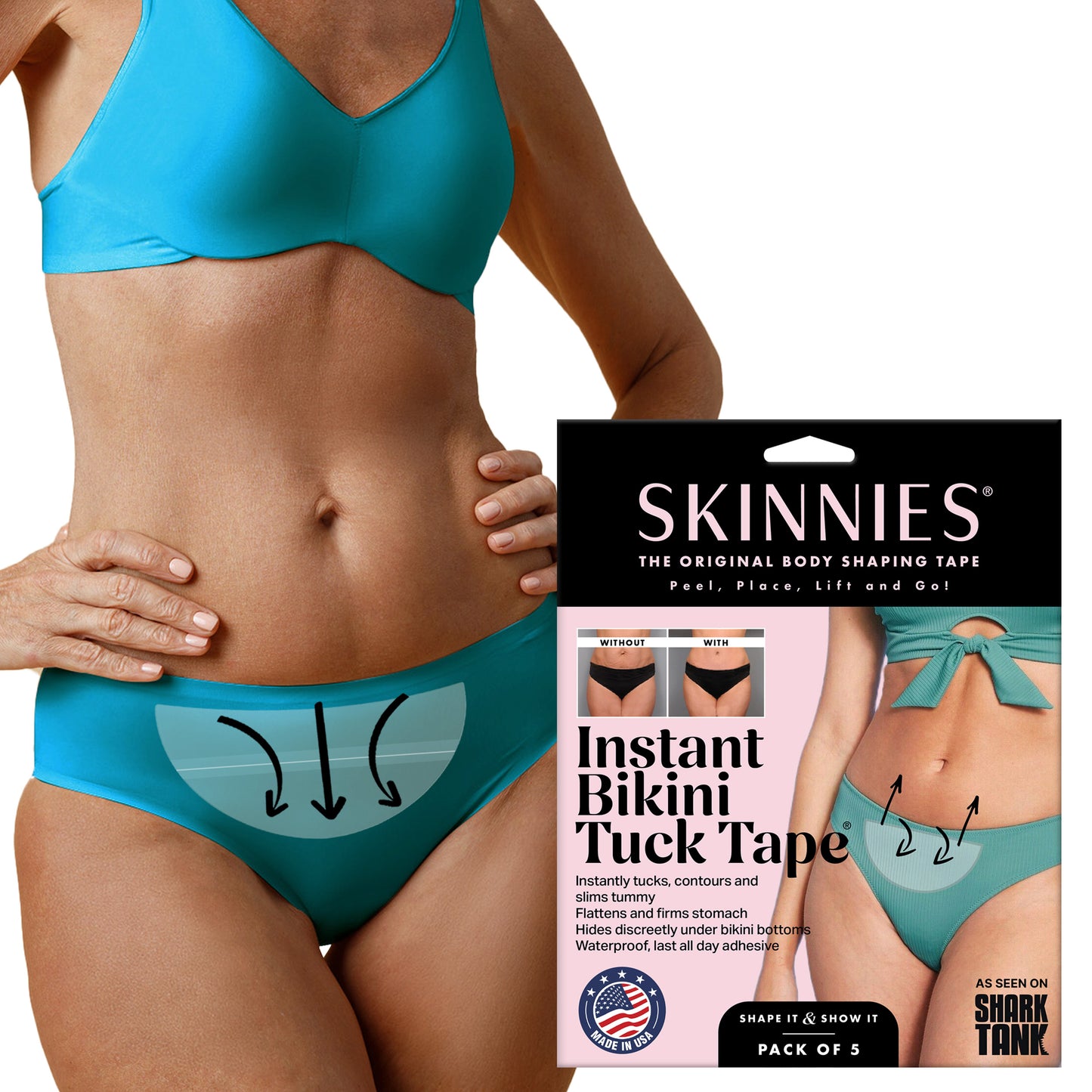 Cinta para el pliegue instantáneo del bikini de Skinnies
