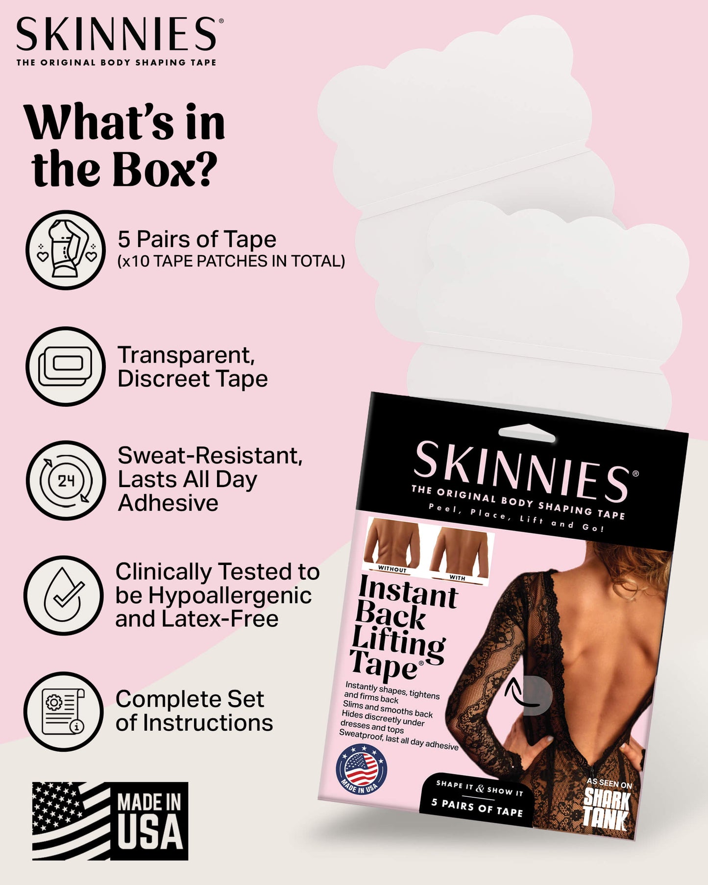 Cinta de levantamiento de espalda instantánea Skinnies