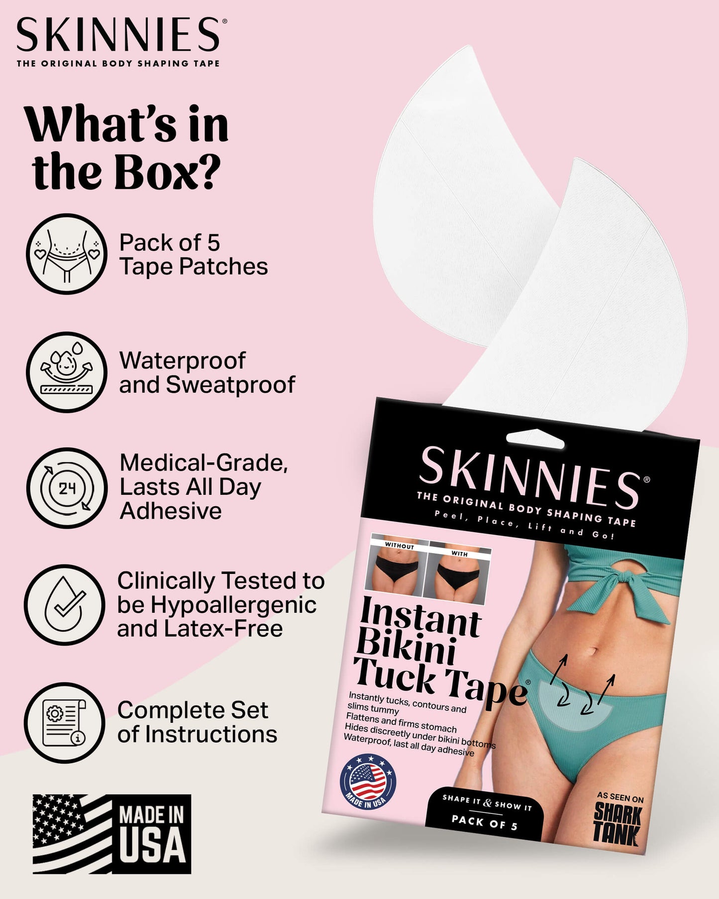 Cinta para el pliegue instantáneo del bikini de Skinnies